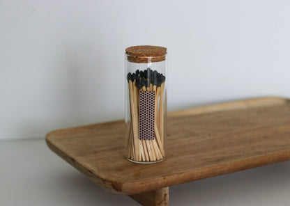 Corked Glass Match Vial - 50 Matches - 3.8" Match Sticks