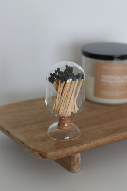 Glass Match Cloche - 50 Matches - 2.5" Match Sticks