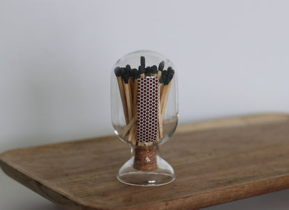 Glass Match Cloche - 50 Matches - 2.5" Match Sticks