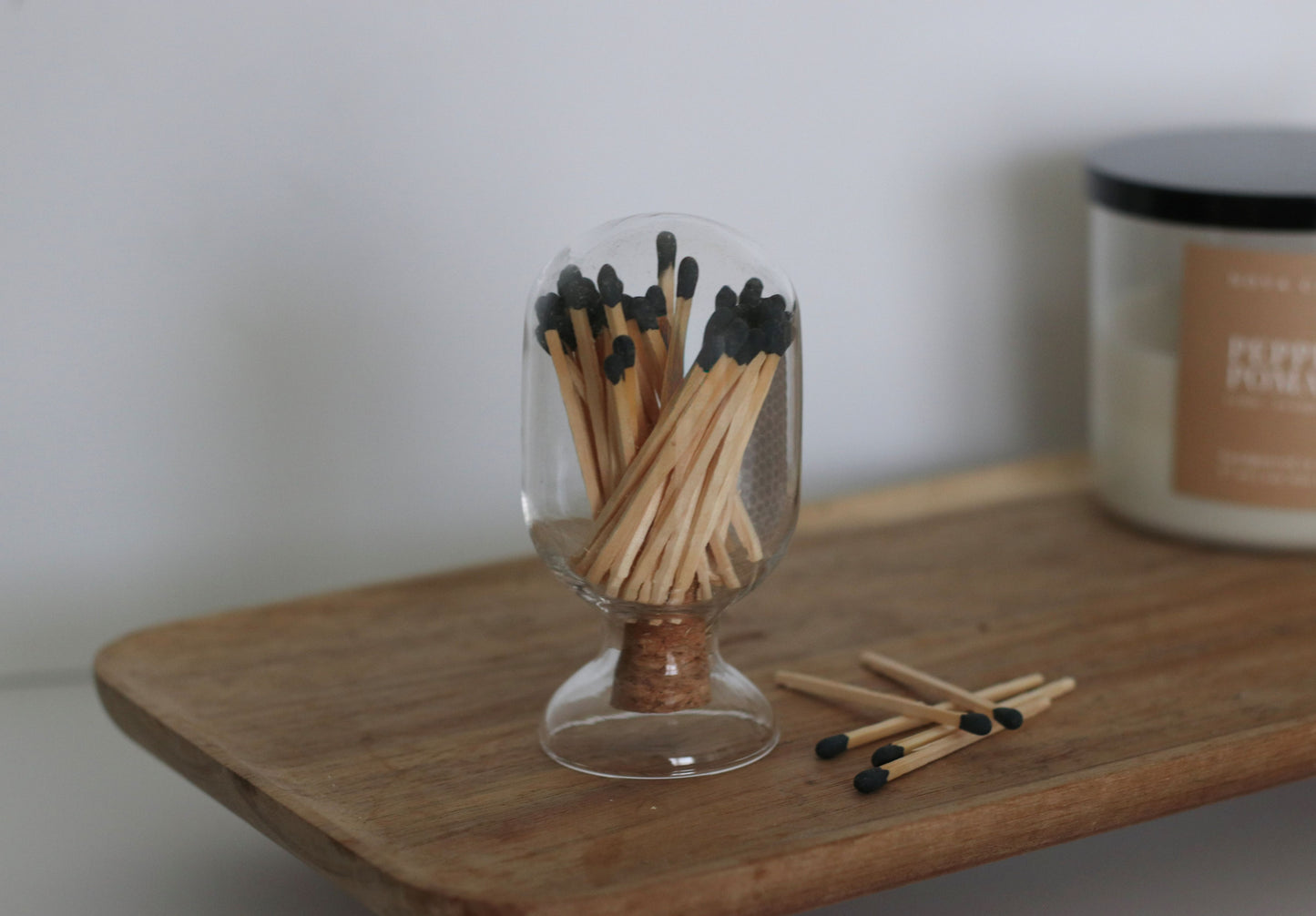 Glass Match Cloche - 50 Matches - 2.5" Match Sticks