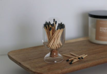 Glass Match Cloche - 50 Matches - 2.5" Match Sticks
